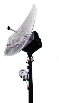 Parabolic tracking antenna on tripod